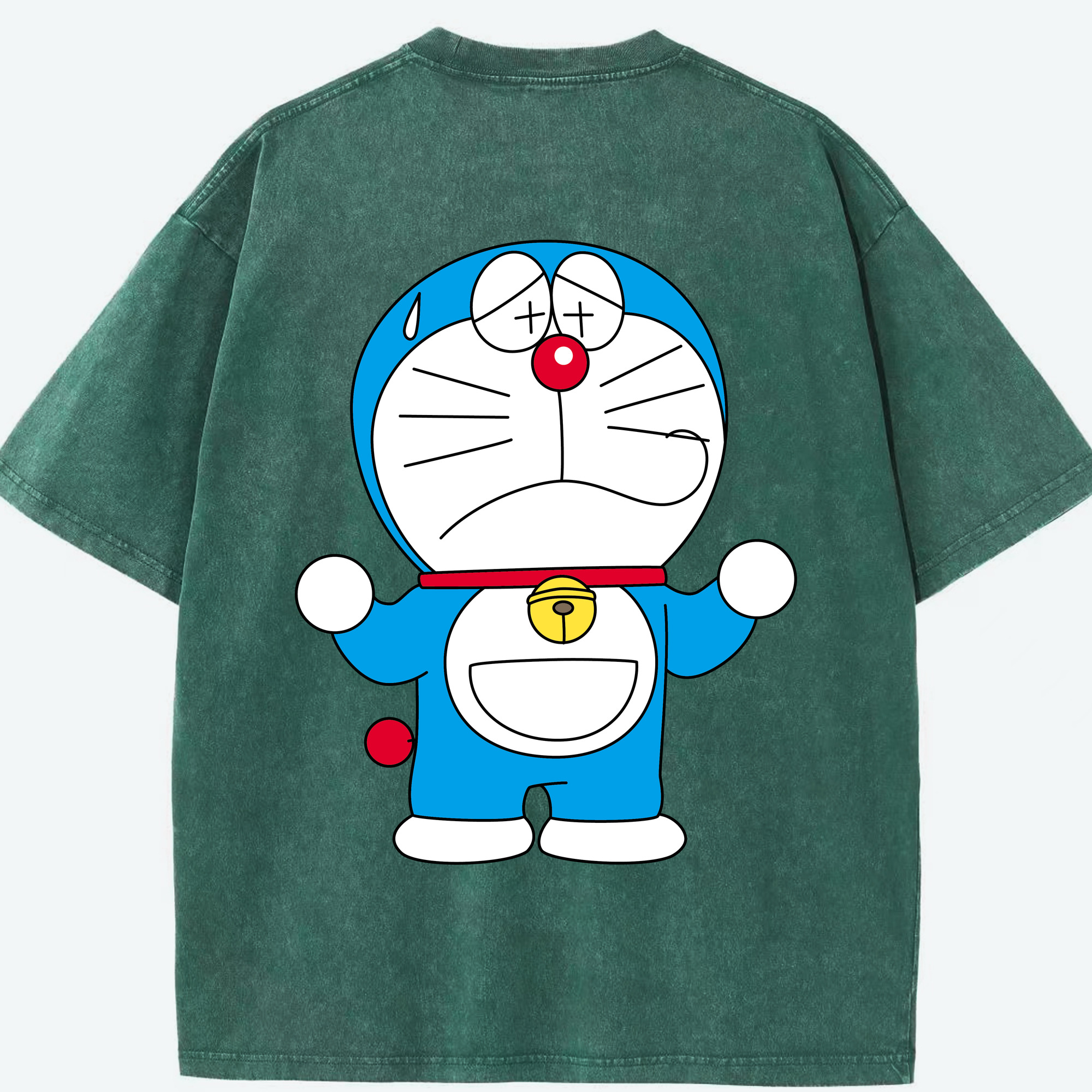（画像用） ドラえもん Doraemon 綿100% ヴィンテージ風 半袖Tシャツ（背面プリント）
